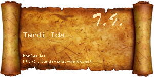 Tardi Ida névjegykártya